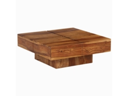 Mesa de Centro de Apoyo en Madera de Sheesham Maciza 80X80X30 cm