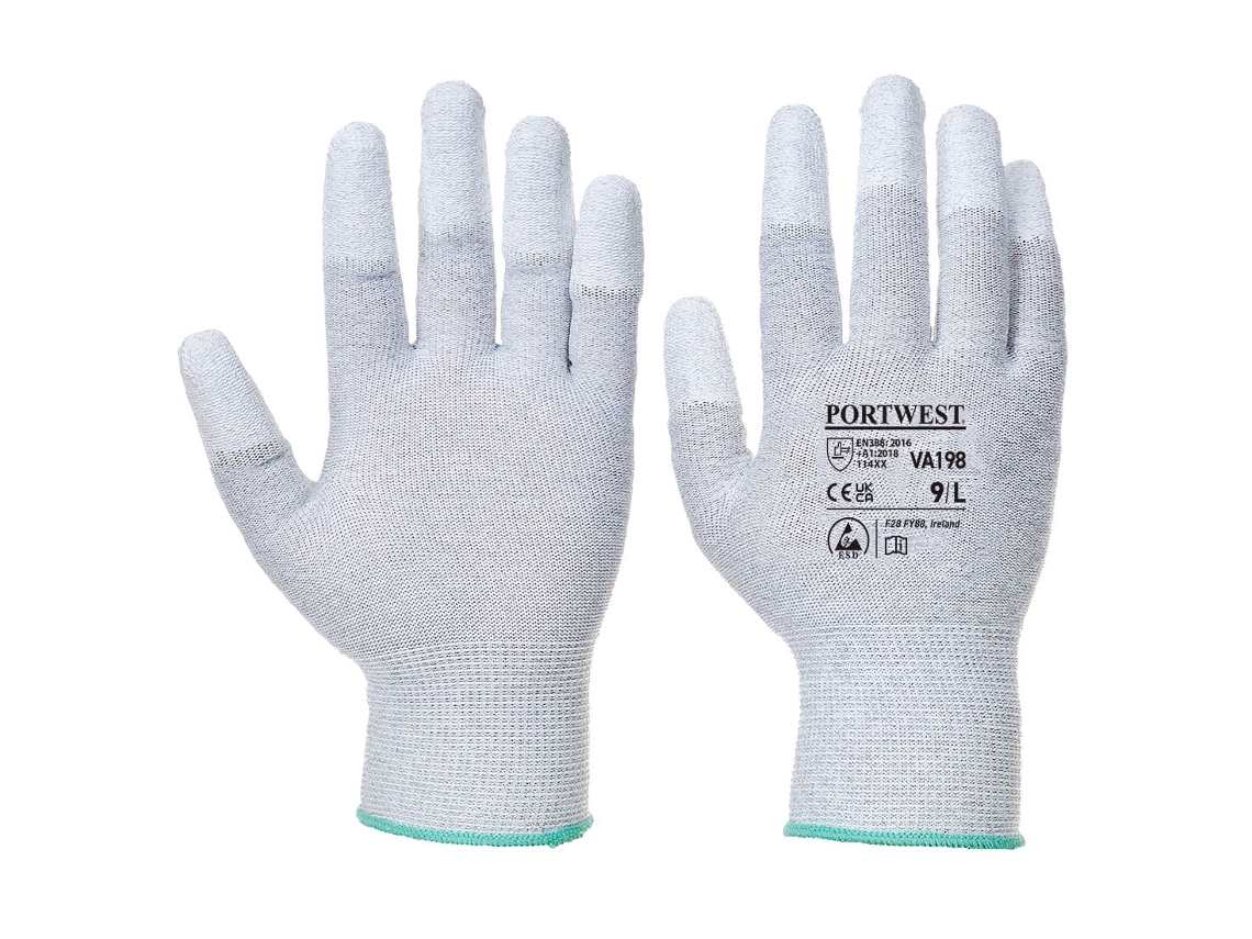 Guante Antiestático Vending Con Puntas De Pu Gris / Xxl