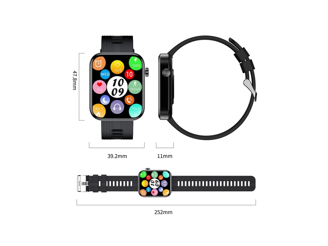 Reloj Inteligente Fw10 De 1.96'' Bt5.0 Ip67 Resistente Al Agua Rastreador De Fitness Reloj De Música Para Android Ios