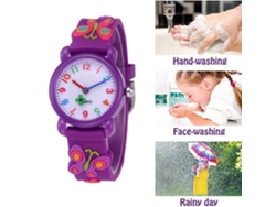 Reloj Infantil Con Diseño De Mariposa En 3d, De Pvc Resistente Al Agua, Para Niños De 3 A 8 Años.