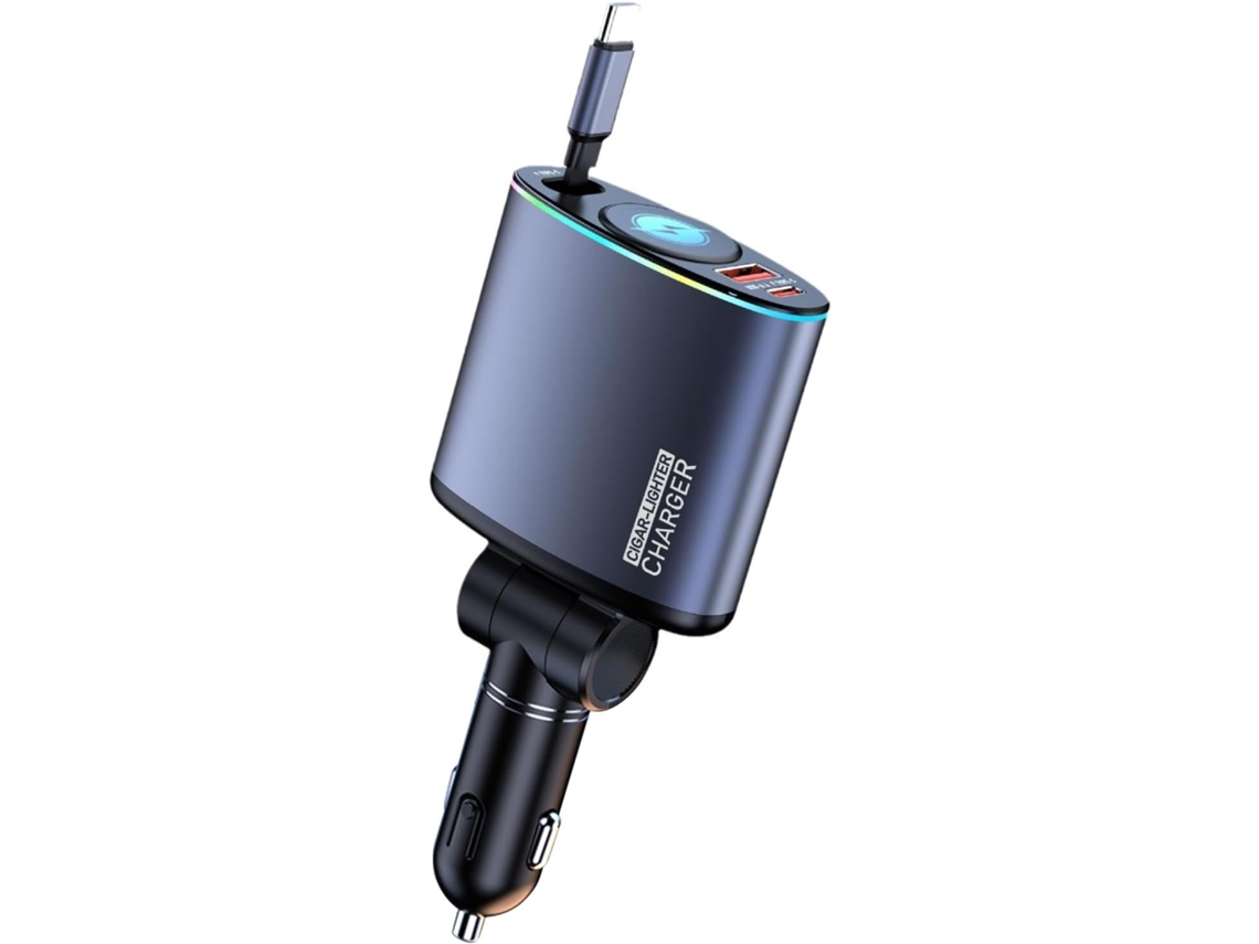 Solución De Carga Eficiente Para Coche De 66 W Con Puertos Usb Y Tipo-c Para Viajeros.