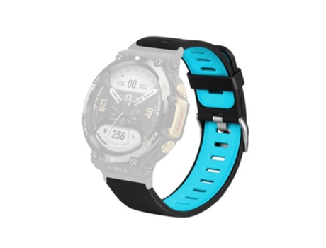 Correa de Silicona color dual para Huami Amazfit T-Rex 2 - negro/azul