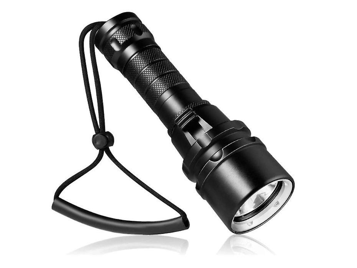 Linterna De Buceo 100m Profesional Led Recargable Batería Cargador Caja Regalo Negro Yizhood