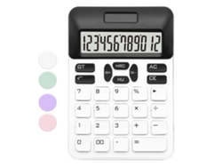 Calculadora solar básica Csyy con pantalla LCD de 12 dígitos (blanca)