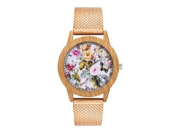 Reloj De Pulsera De Cuarzo Simple Para Hombre Y Mujer Con Cinturón De Silicona Mesh Zhoulianfa (oro Rosa)