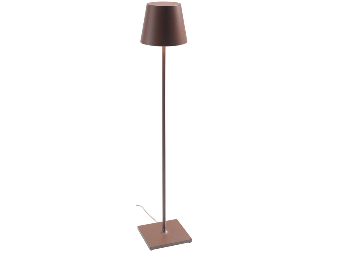 Lámpara de pie Poldina Corten con enchufe de 230 V, 28 x 150 cm - Diseño moderno de aluminio.
