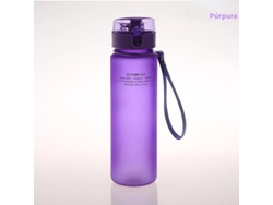 Botella de agua deportiva unisex (morada, 560 ml), a prueba de fugas y libre de BPA.