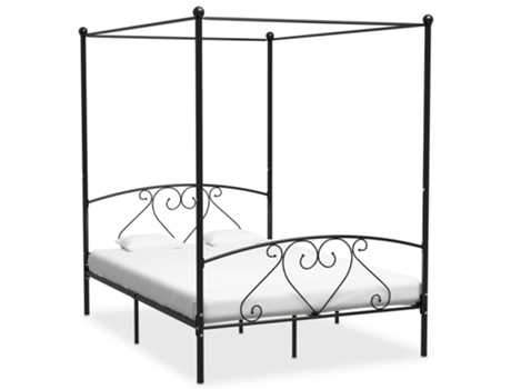 MAISON EXCLUSIVE Estructura de cama con dosel 160X200 cm metal negro