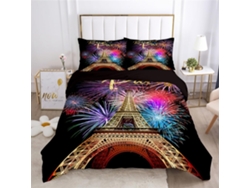 Juego Ropa Cama Diseño Funda Nórdica Almohada Estampado Diseño Juego Color 140x200 Cm