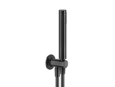 Conjunto de ducha GESSI Inciso, con codo de conexión a la pared 1/2 y soporte, manguera de 1,50 m y cabezal de ducha anticalcáreo, 58123