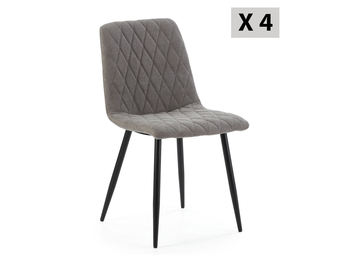 Conjunto de 4 Cadeiras Abril Estofadas Cinza VS VENTA-STOCK 45 x 56 x 84