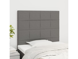 Cabeceros 2 Unidades De Tela Gris Oscuro 80x5x78/88 Cm