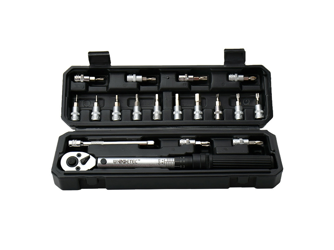 Chave De Torque Ajustável 2-20nm 1/4 Polegada 18pcs Com Bits E Estojo Para Reparo De Casa Bicicleta Carro