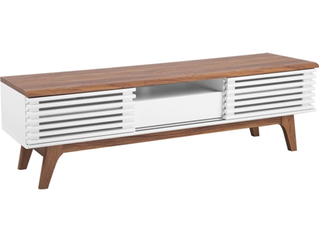 Mueble TV madera oscura/blanco BELIANI Detroit