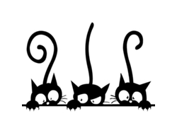 2026-linjou 2pcs Vinilo Pegatina Pared Gato Frase Arte Pvc 20x30cm Negro Autoadesivo Reutilizable