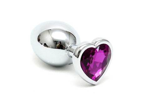 VPMKP-Plug Anal Acero Inox Cristal Corazón Púrpura BONDAGE PLAY