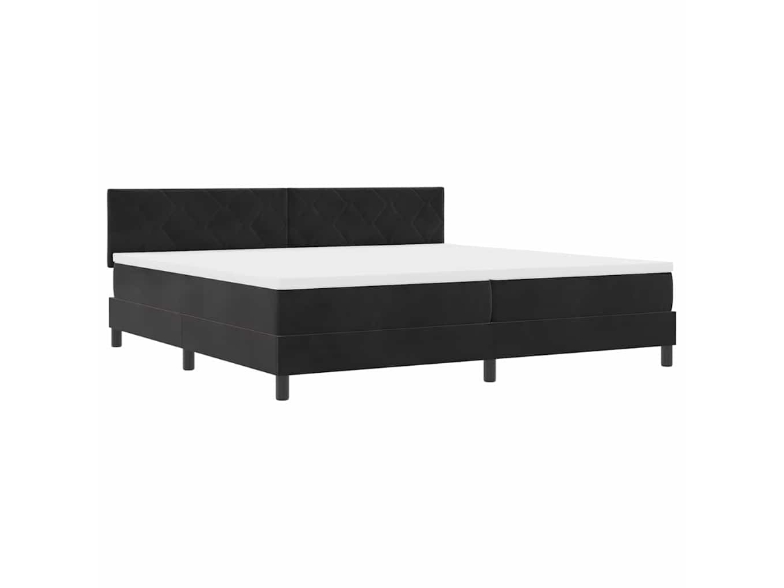 Maison Exclusive - Cama Box Spring Led Con Colchón Negro 200 X 200 Cm Terciopelo