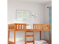 Cama Para Niños Sin Colchón Madera Maciza Pino Marrón 90x200 Cm