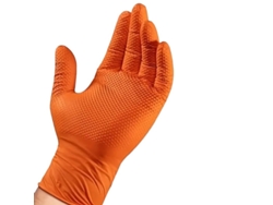 Luvas De Nitrilo - Padrão Diamante, Sem Látex (tamanho G - 50 Unidades) Laranja Panoona