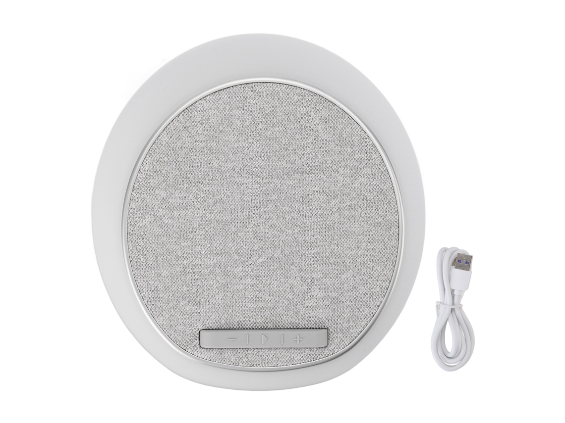 Lámpara de oficina Baok con cargador inalámbrico, altavoz Bluetooth ajustable y soporte para teléfono - Gris claro
