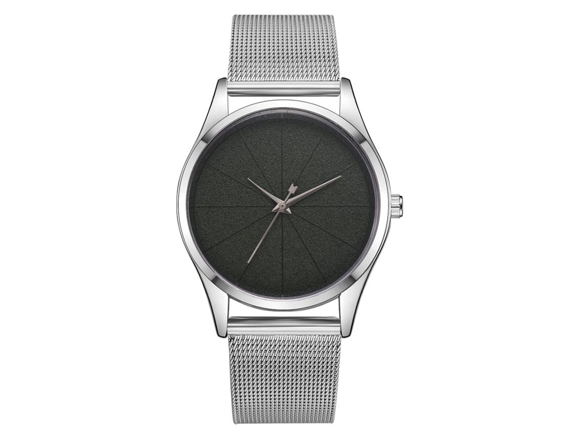 Reloj De Pulsera De Moda Para Mujer Con Correa De Malla Y Esfera Verde Brillante.