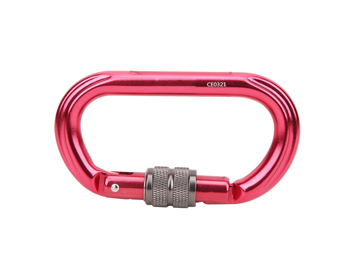 2026-engranaje De Seguridad De Escalada Exterior Rojo De Aluminio 25kn Clavija O Con Cierre Para Escalada Deportiva