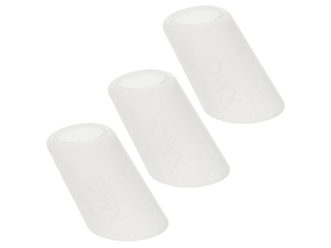 Rebe 3 Protectores bucales de silicona antideslizantes y antifugas para tetera, 3,50 x 2,30 x 2,30 cm, color blanco.