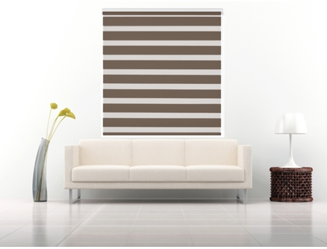 Estor Noche Y Día ESTORALIS Con Doble Tejido Translucido SHAE, 170 X 250 cm. Tabaco