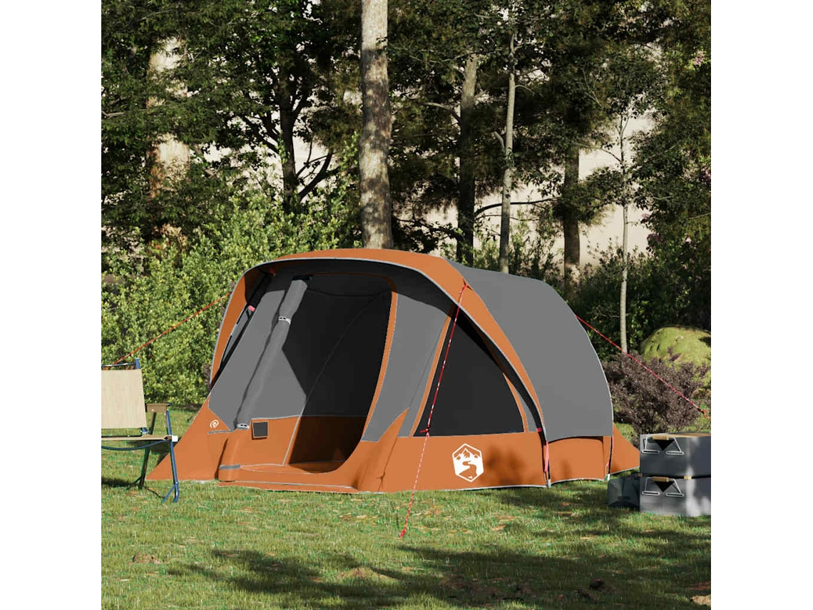 Tienda De Campaña Para 4 Personas Impermeable Gris Y Naranja