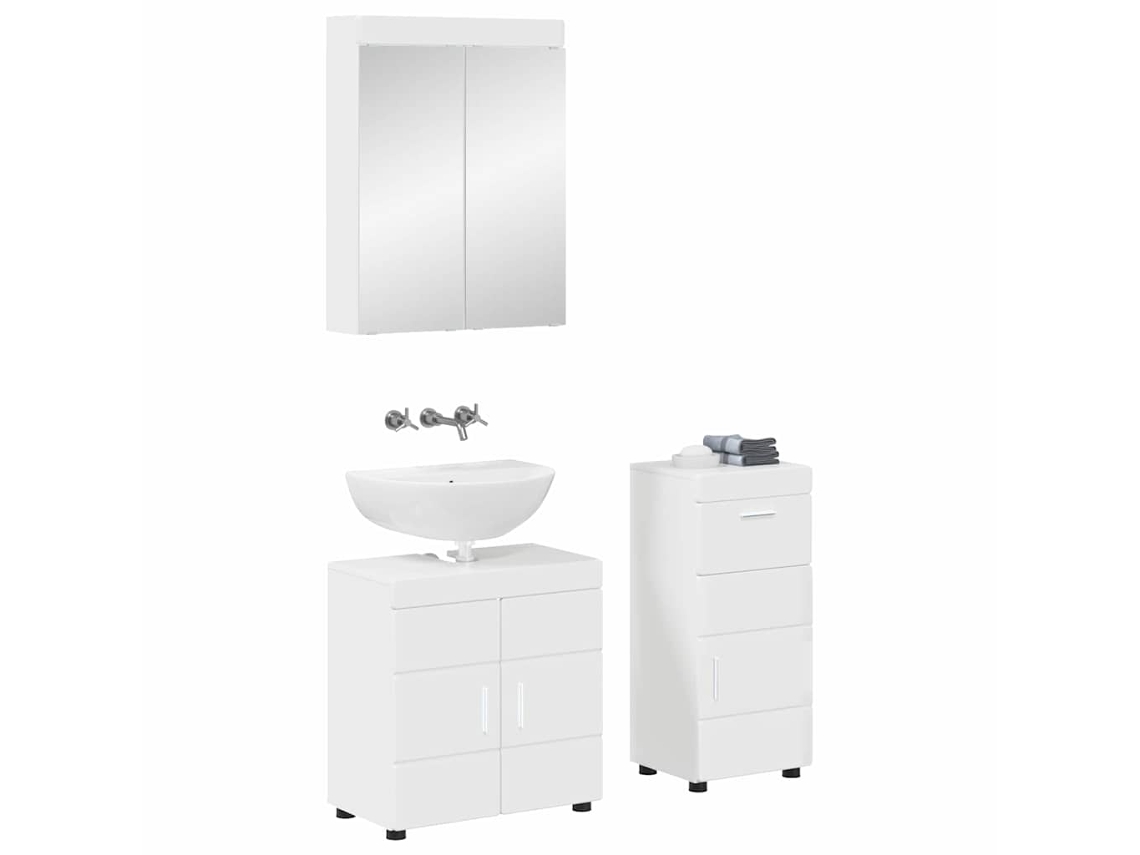 Juego De Muebles De Baño Tulum Brillante Madera De Ingeniería