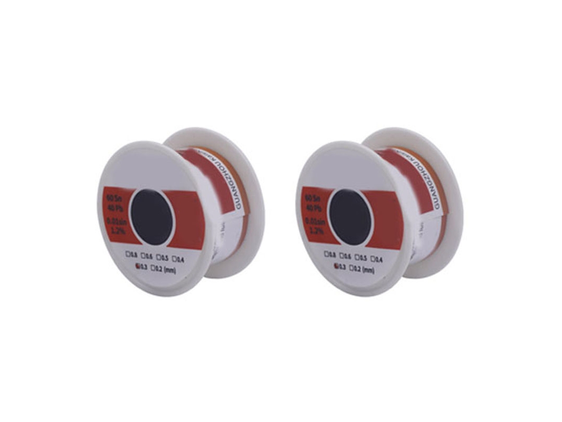Kit De Alambre De Estaño Para Soldadura 0.5mm 50g De Bajo Residuo Estable Para Led Y Computadoras 2 Rollos