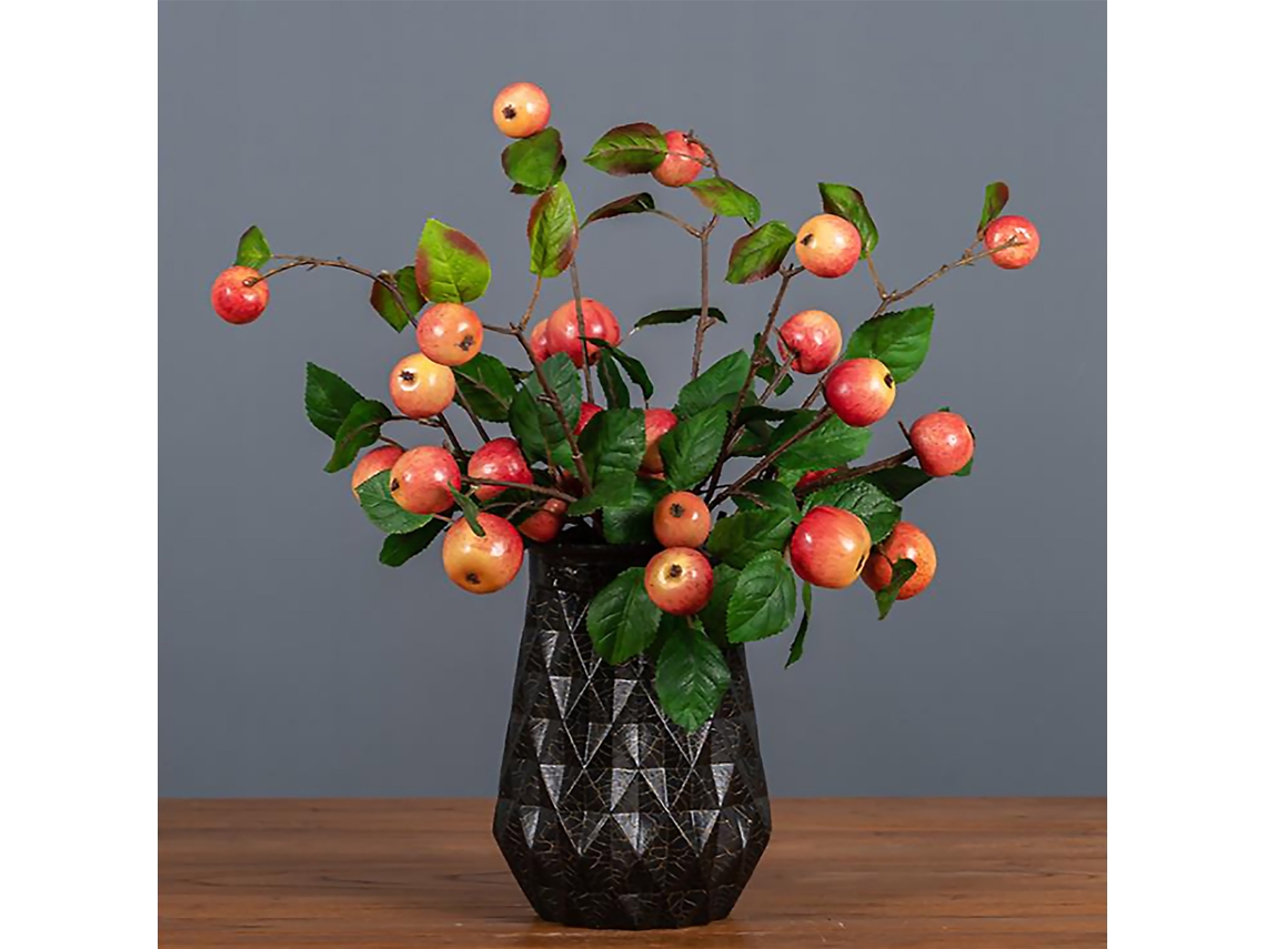 Ramo de manzanas artificiales para decoración del hogar con hojas