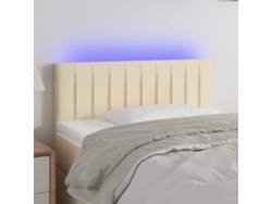 Cabecero Con Led De Tela Color Crema 100x5x78/88 Cm