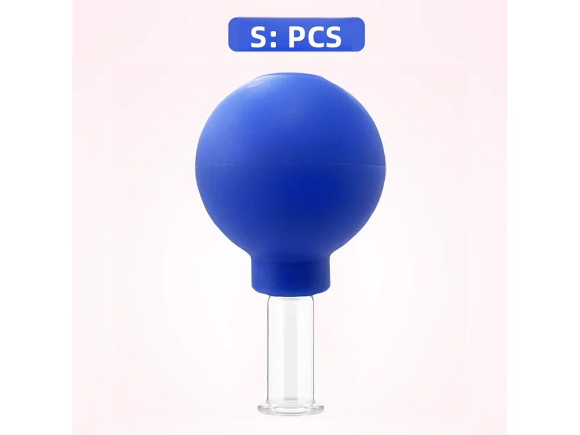 (azul S) Copa De Masaje De Goma, Elevación De La Piel Facial Por Vacío, Tallas S, M, Xl