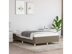 Estructura De Cama Sin Colchón Tela Gris Taupe 120x200 Cm