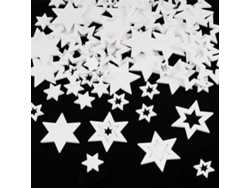 Paquete de 100 estrellas de madera, decoración suelta, estrellas de madera, confeti hecho a mano, decoración de mesa, ideal para Navidad, cumpleaños y bodas.