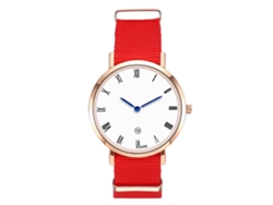 Reloj De Pulsera De Cuarzo Para Hombre Con Correa De Nailon, Estilo Moderno (rojo)