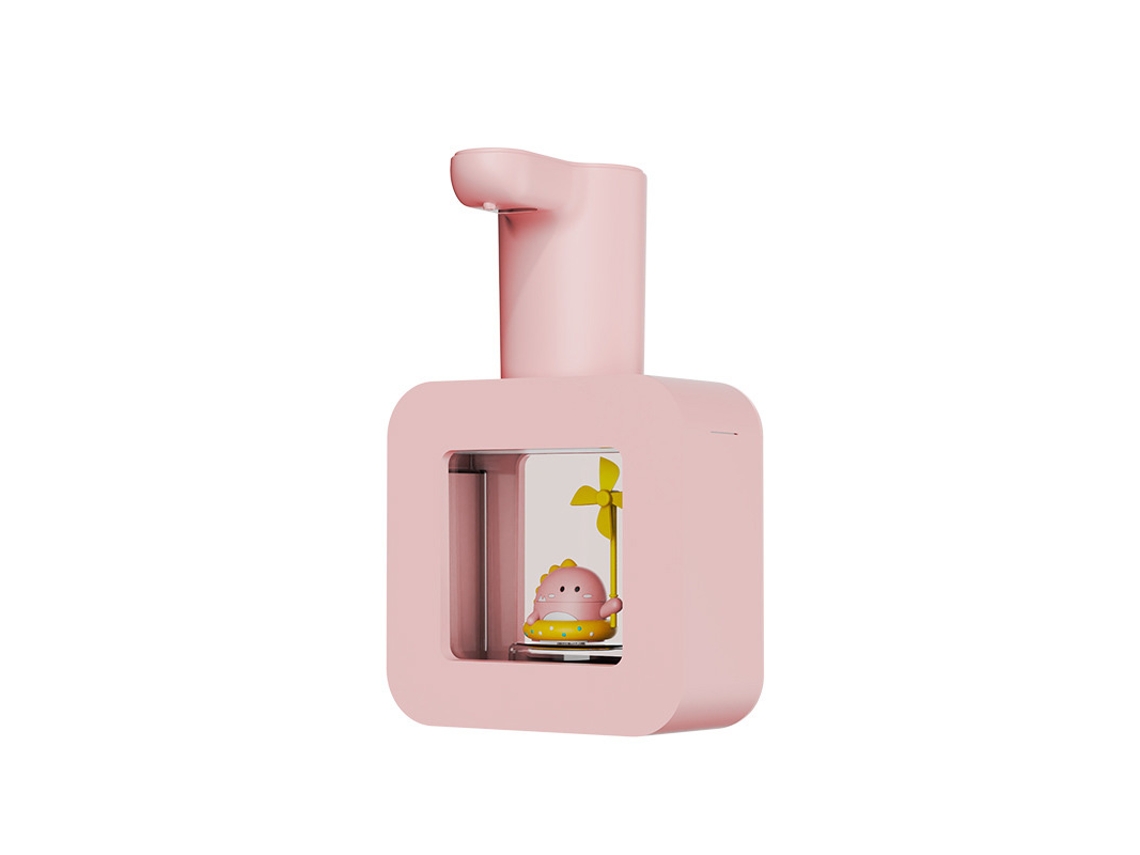 Dispensador Automático De Jabón En Espuma Sin Contacto Con Forma De Dinosaurio Rosa Inteligente