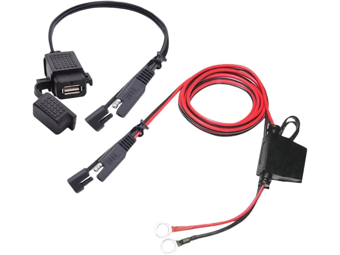 Carregador Usb À Prova D'água De 2,1 A Com Adaptador Sae E Cabo De Conexão Rápida Para Motor.