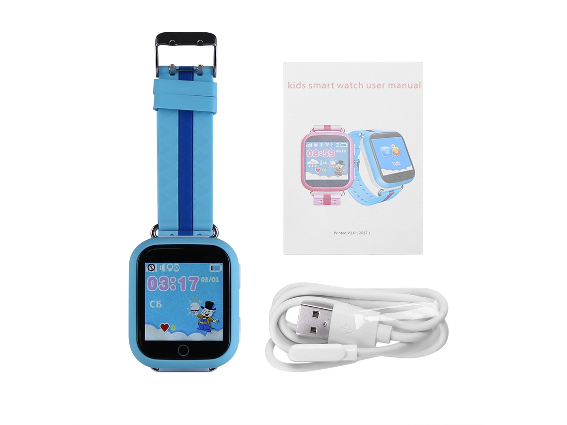 Reloj Inteligente De Muñeca Para Niños Con Gps Inalámbrico De 1.54 Pulgadas, Monitor De Voz Y Sos, Color Azul