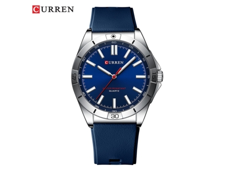 Relojes para hombre Reloj con correa de silicona para hombre Relojes de pulsera de cuarzo impermeables a la moda Concha blanca y azul VEANXIN