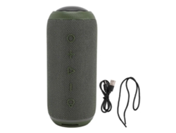 Altavoz Bluetooth inalámbrico impermeable Yunzii IPX4, altavoz estéreo portátil para exteriores con luz LED y micrófono, 2 x 7 W, verde.
