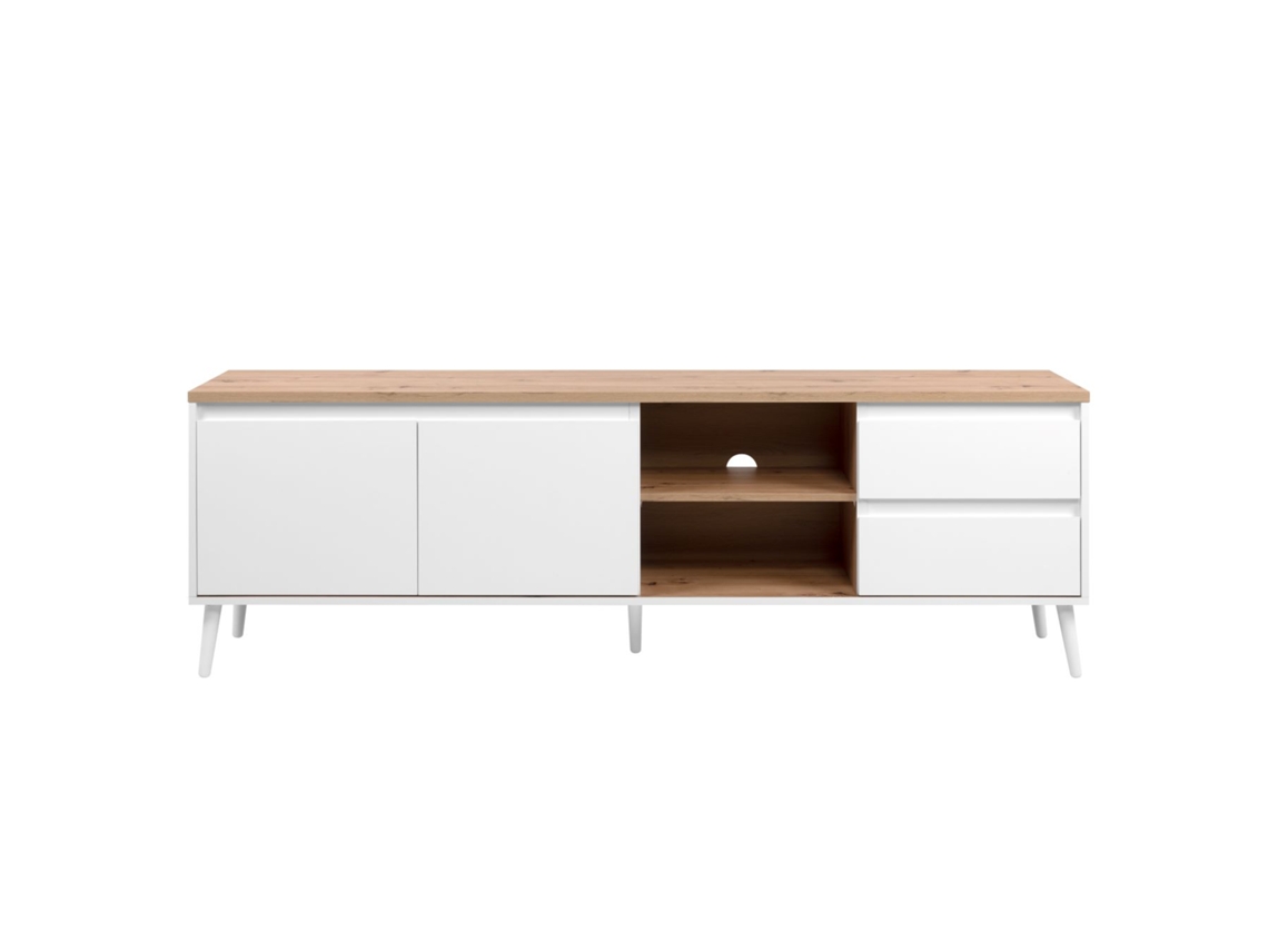 Mueble Tv Linz 2 Puertas 2 Cajones 186X59X36 Blanco VENPRODIN