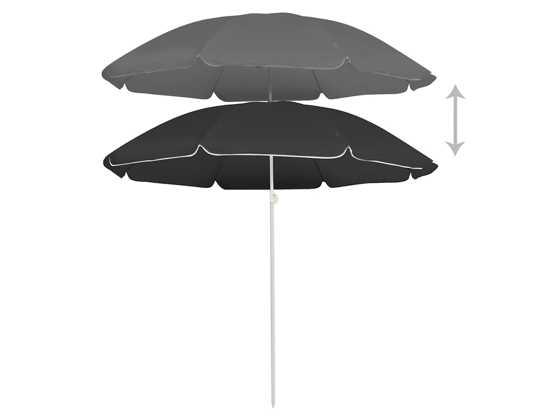 Maison Exclusive - Sombrilla De Jardín Con Palo De Acero Antracita 180 Cm
