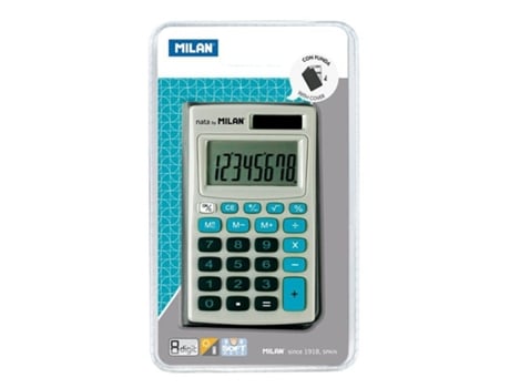 Calculadora de MILAN Gris Y Azul 8 Dígitos