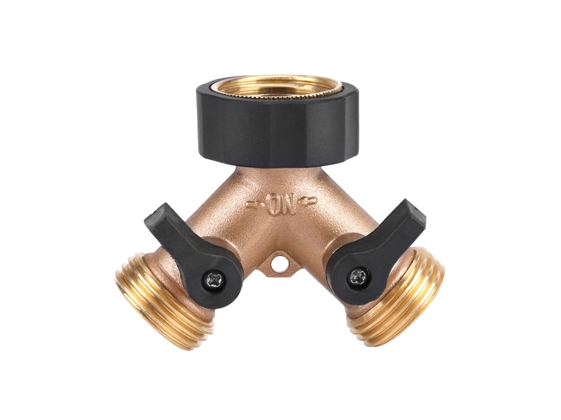 Conector De Manguera De Latón De 2 Vías En Forma De Y, Adaptador De Grifo Para Riego De Jardín, Estándar Americano De 3/4".