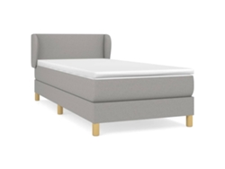 Maison Exclusive - Cama Box Spring Con Colchón Tela Gris Claro 90x190 Cm