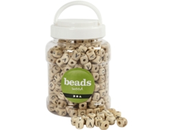 Juego de letras de madera con cuentas de Creativ Company, 9 x 9 mm, color natural, 400 piezas