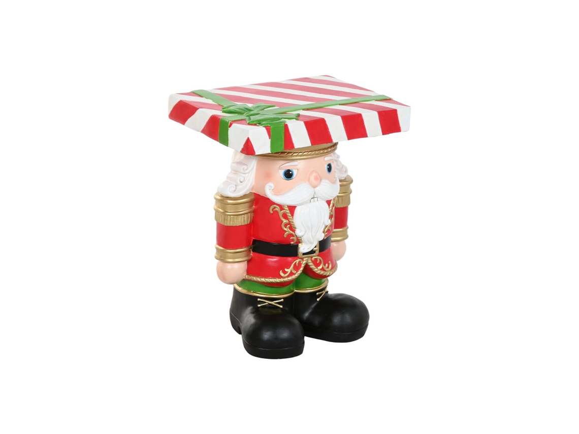 Mesita Auxiliar Led Resina Cascanueces 37x27x47cm