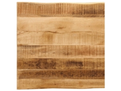 Tablero De Mesa Borde Natural Madera Maciza Mango 80x80x3,8 Cm